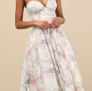 Lulu's Pastel Floral Maxi Skirt